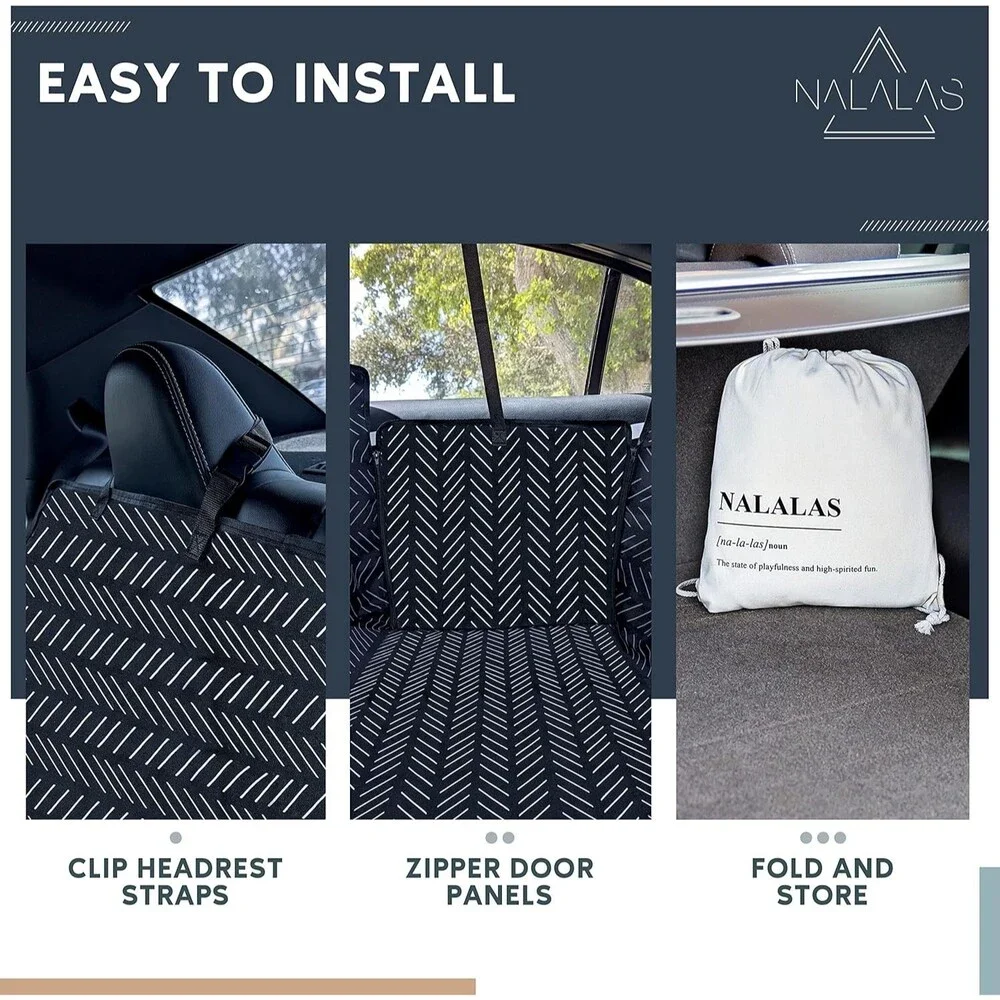 Nalalas Dog and Cat Rear Seat Cover Safe Washable Waterproof Anti Slip New